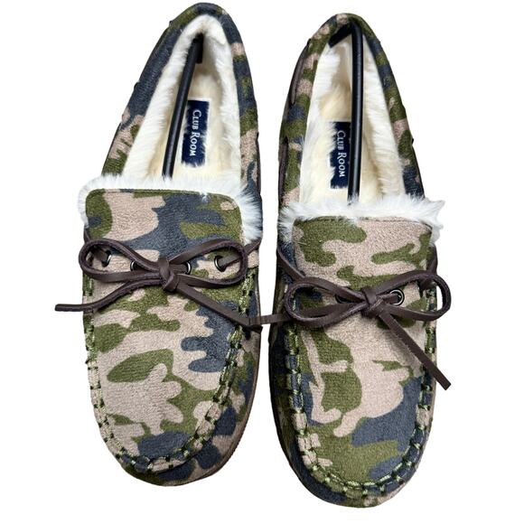 Club Room Mens Slippers Size Small 6-7 Green Camouflage High Density Foam New - Picture 9 of 10